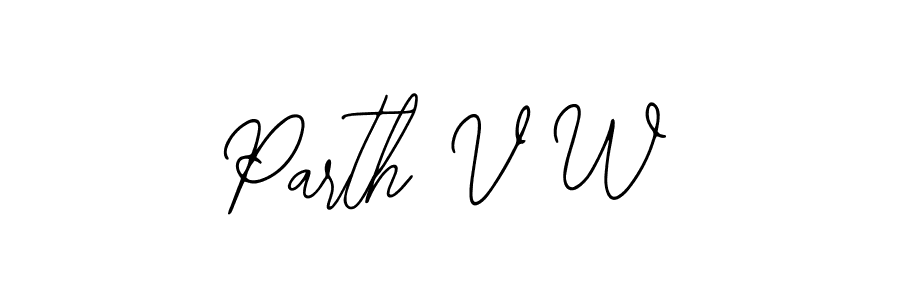 if you are searching for the best signature style for your name Parth V W. so please give up your signature search. here we have designed multiple signature styles  using Bearetta-2O07w. Parth V W signature style 12 images and pictures png