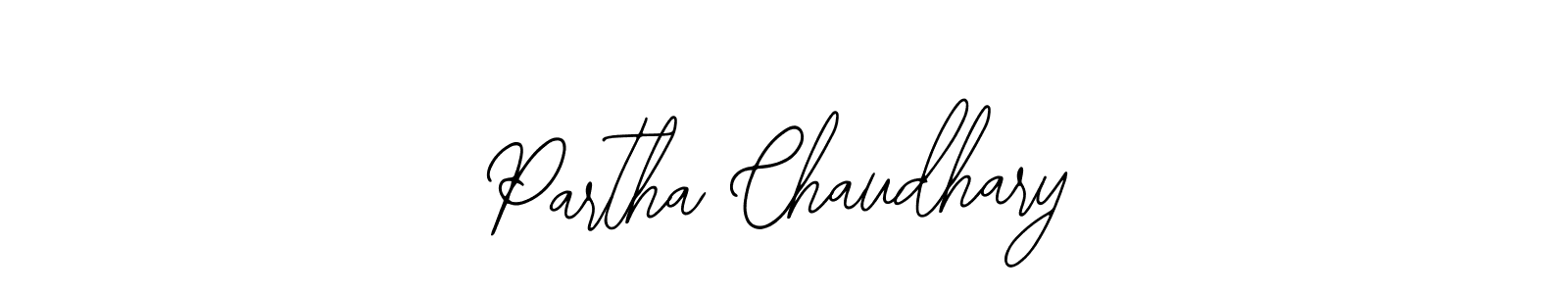 How to make Partha Chaudhary name signature. Use Bearetta-2O07w style for creating short signs online. This is the latest handwritten sign. Partha Chaudhary signature style 12 images and pictures png