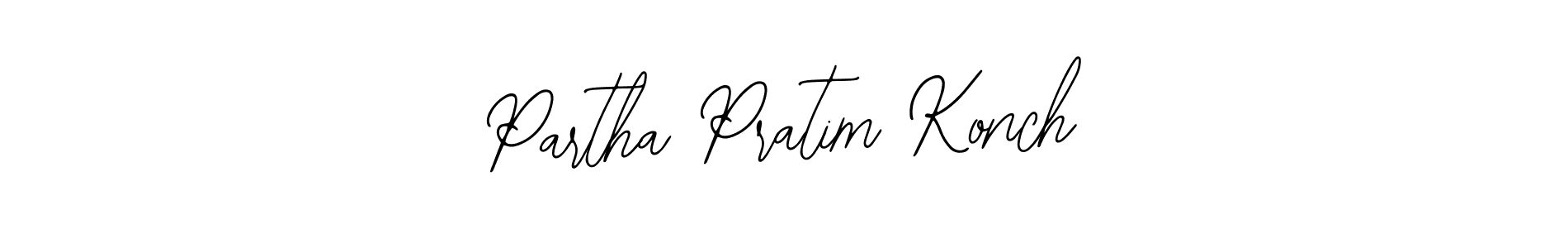 The best way (Bearetta-2O07w) to make a short signature is to pick only two or three words in your name. The name Partha Pratim Konch include a total of six letters. For converting this name. Partha Pratim Konch signature style 12 images and pictures png