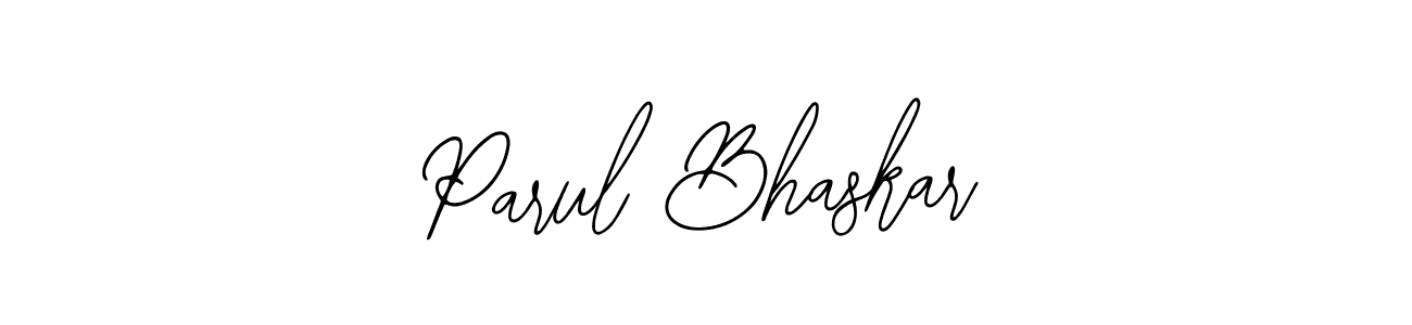 You should practise on your own different ways (Bearetta-2O07w) to write your name (Parul Bhaskar) in signature. don't let someone else do it for you. Parul Bhaskar signature style 12 images and pictures png