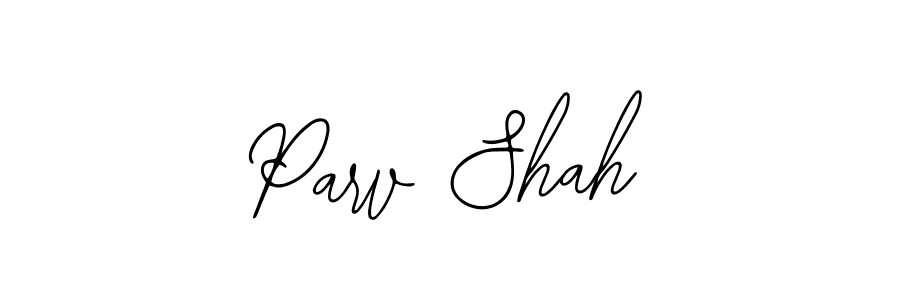 How to make Parv Shah name signature. Use Bearetta-2O07w style for creating short signs online. This is the latest handwritten sign. Parv Shah signature style 12 images and pictures png