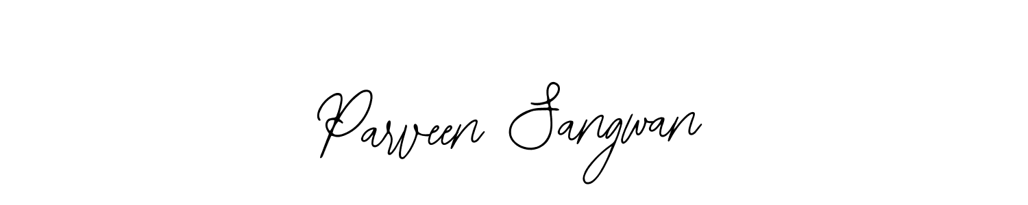 How to make Parveen Sangwan name signature. Use Bearetta-2O07w style for creating short signs online. This is the latest handwritten sign. Parveen Sangwan signature style 12 images and pictures png