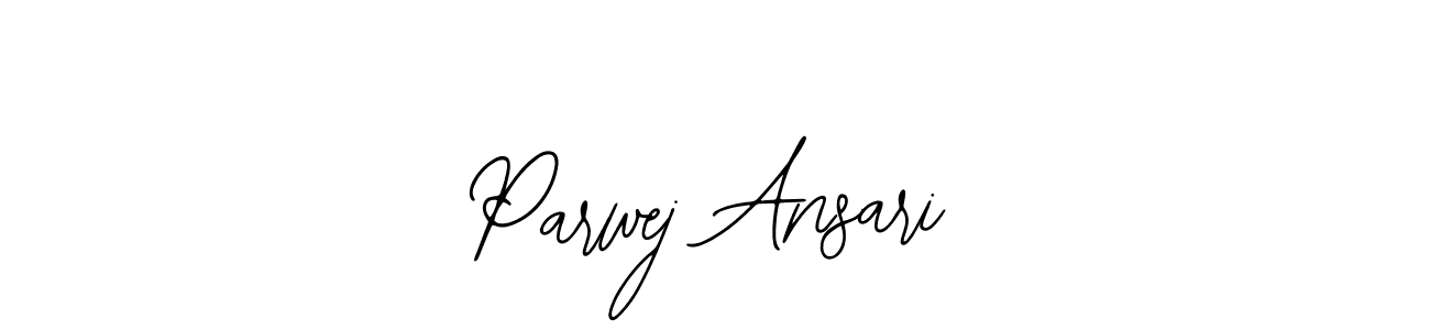 if you are searching for the best signature style for your name Parwej Ansari. so please give up your signature search. here we have designed multiple signature styles  using Bearetta-2O07w. Parwej Ansari signature style 12 images and pictures png