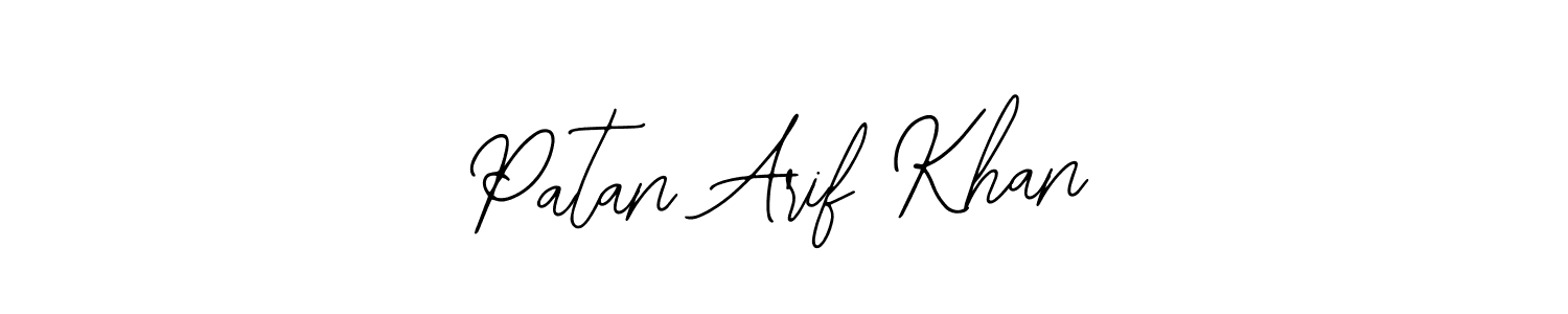 The best way (Bearetta-2O07w) to make a short signature is to pick only two or three words in your name. The name Patan Arif Khan include a total of six letters. For converting this name. Patan Arif Khan signature style 12 images and pictures png