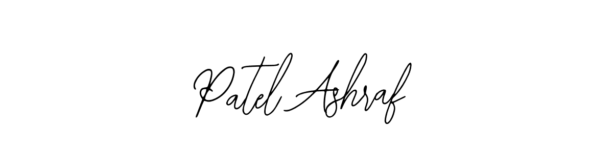 How to make Patel Ashraf name signature. Use Bearetta-2O07w style for creating short signs online. This is the latest handwritten sign. Patel Ashraf signature style 12 images and pictures png