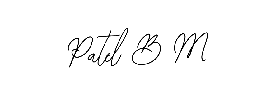 The best way (Bearetta-2O07w) to make a short signature is to pick only two or three words in your name. The name Patel B M include a total of six letters. For converting this name. Patel B M signature style 12 images and pictures png