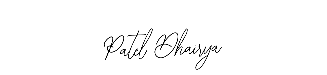The best way (Bearetta-2O07w) to make a short signature is to pick only two or three words in your name. The name Patel Dhairya include a total of six letters. For converting this name. Patel Dhairya signature style 12 images and pictures png