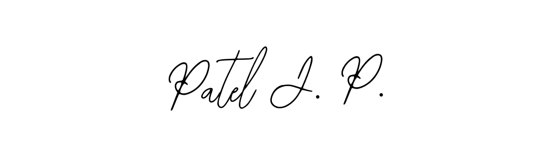 This is the best signature style for the Patel J. P. name. Also you like these signature font (Bearetta-2O07w). Mix name signature. Patel J. P. signature style 12 images and pictures png