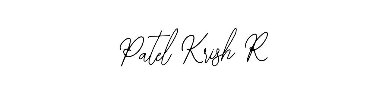 How to make Patel Krish R name signature. Use Bearetta-2O07w style for creating short signs online. This is the latest handwritten sign. Patel Krish R signature style 12 images and pictures png