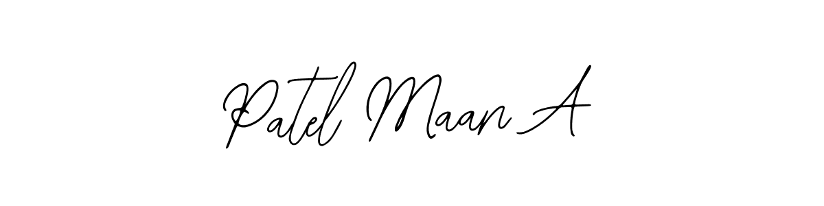 The best way (Bearetta-2O07w) to make a short signature is to pick only two or three words in your name. The name Patel Maan A include a total of six letters. For converting this name. Patel Maan A signature style 12 images and pictures png