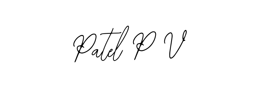 The best way (Bearetta-2O07w) to make a short signature is to pick only two or three words in your name. The name Patel P V include a total of six letters. For converting this name. Patel P V signature style 12 images and pictures png