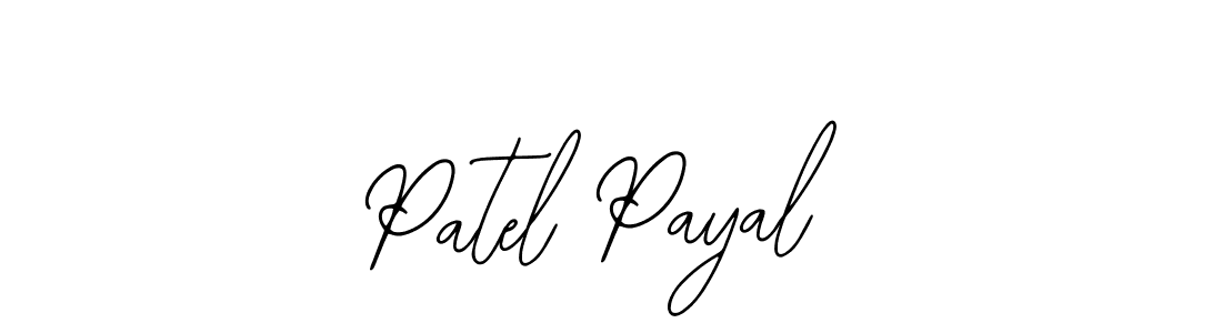 How to make Patel Payal name signature. Use Bearetta-2O07w style for creating short signs online. This is the latest handwritten sign. Patel Payal signature style 12 images and pictures png
