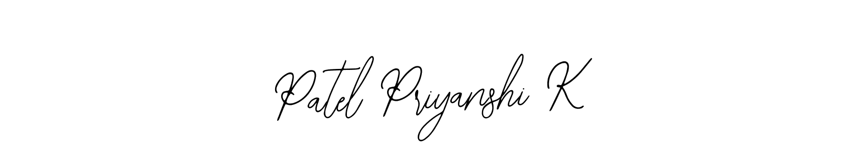 Patel Priyanshi K stylish signature style. Best Handwritten Sign (Bearetta-2O07w) for my name. Handwritten Signature Collection Ideas for my name Patel Priyanshi K. Patel Priyanshi K signature style 12 images and pictures png
