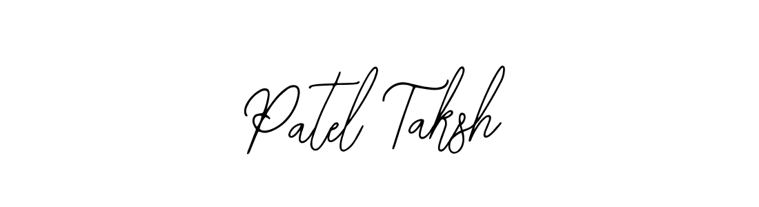 How to make Patel Taksh name signature. Use Bearetta-2O07w style for creating short signs online. This is the latest handwritten sign. Patel Taksh signature style 12 images and pictures png