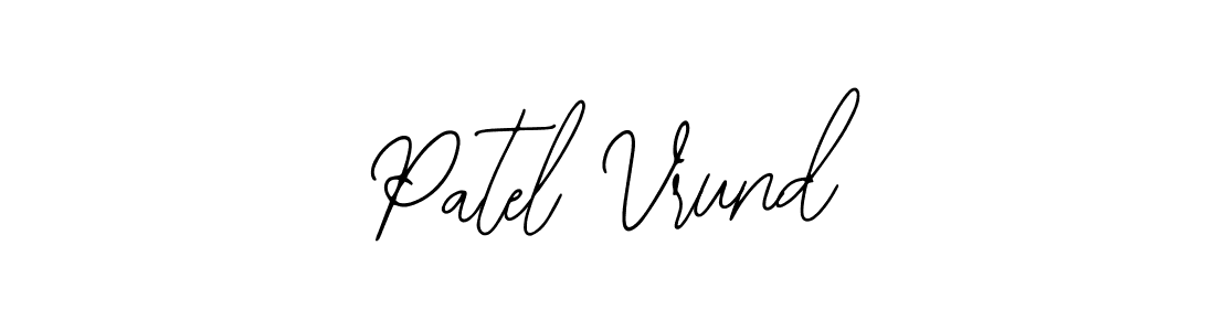 Similarly Bearetta-2O07w is the best handwritten signature design. Signature creator online .You can use it as an online autograph creator for name Patel Vrund. Patel Vrund signature style 12 images and pictures png