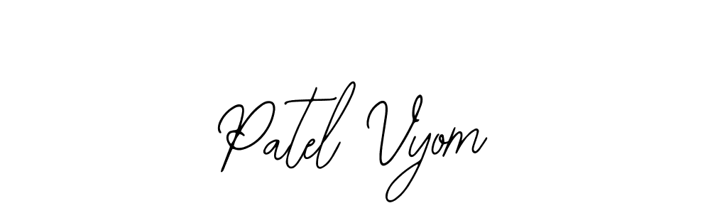 Bearetta-2O07w is a professional signature style that is perfect for those who want to add a touch of class to their signature. It is also a great choice for those who want to make their signature more unique. Get Patel Vyom name to fancy signature for free. Patel Vyom signature style 12 images and pictures png