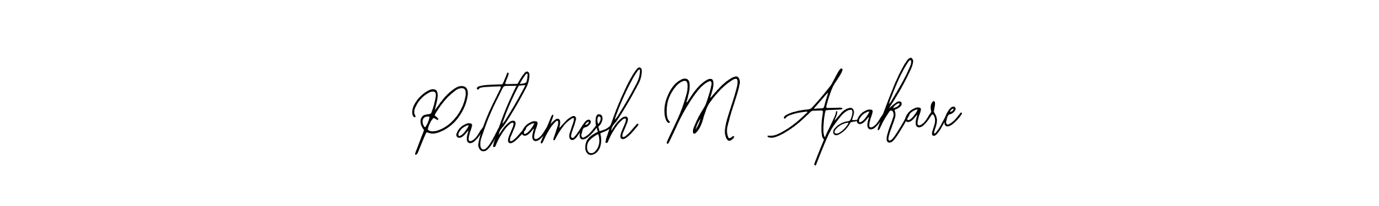 Bearetta-2O07w is a professional signature style that is perfect for those who want to add a touch of class to their signature. It is also a great choice for those who want to make their signature more unique. Get Pathamesh M  Apakare name to fancy signature for free. Pathamesh M  Apakare signature style 12 images and pictures png