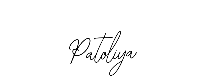 Design your own signature with our free online signature maker. With this signature software, you can create a handwritten (Bearetta-2O07w) signature for name Patoliya. Patoliya signature style 12 images and pictures png