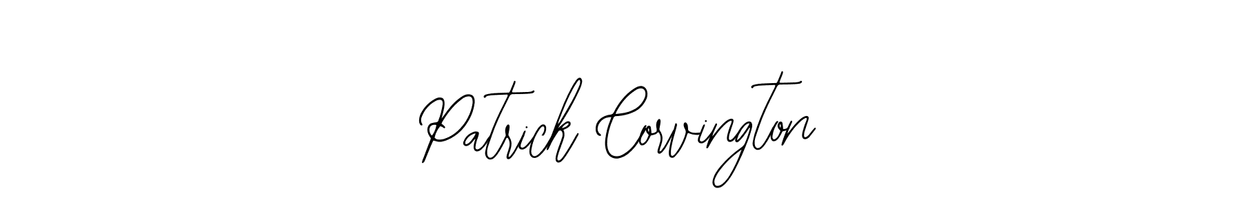 The best way (Bearetta-2O07w) to make a short signature is to pick only two or three words in your name. The name Patrick Corvington include a total of six letters. For converting this name. Patrick Corvington signature style 12 images and pictures png