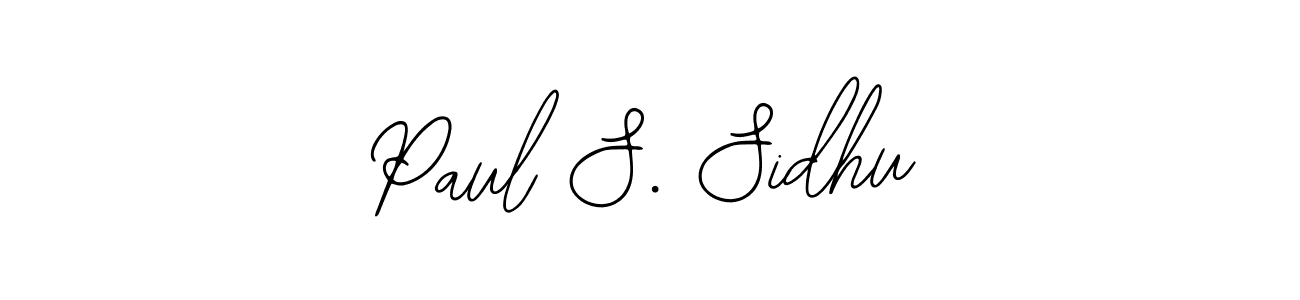 How to make Paul S. Sidhu name signature. Use Bearetta-2O07w style for creating short signs online. This is the latest handwritten sign. Paul S. Sidhu signature style 12 images and pictures png