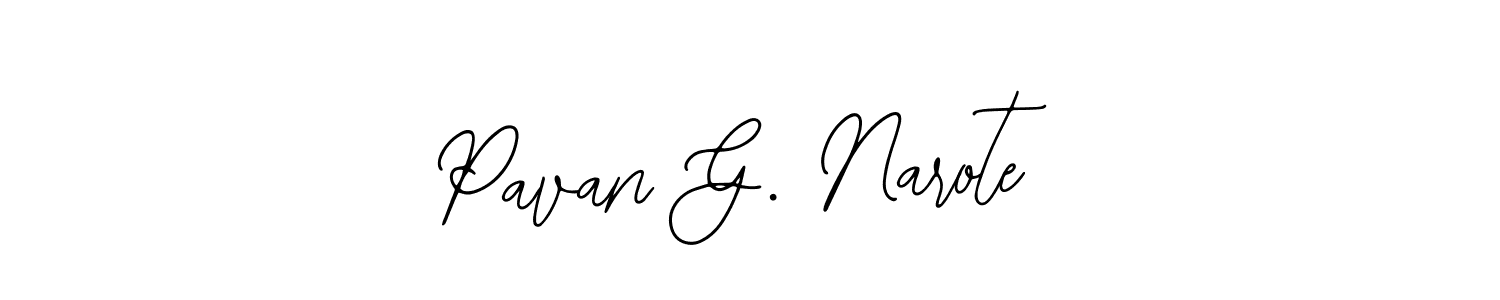 How to make Pavan G. Narote name signature. Use Bearetta-2O07w style for creating short signs online. This is the latest handwritten sign. Pavan G. Narote signature style 12 images and pictures png