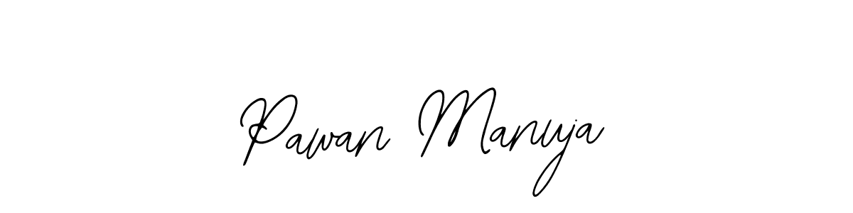 How to make Pawan Manuja name signature. Use Bearetta-2O07w style for creating short signs online. This is the latest handwritten sign. Pawan Manuja signature style 12 images and pictures png