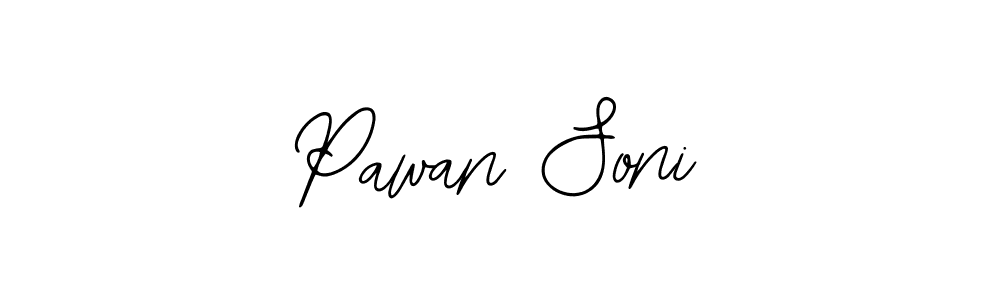 How to make Pawan Soni name signature. Use Bearetta-2O07w style for creating short signs online. This is the latest handwritten sign. Pawan Soni signature style 12 images and pictures png