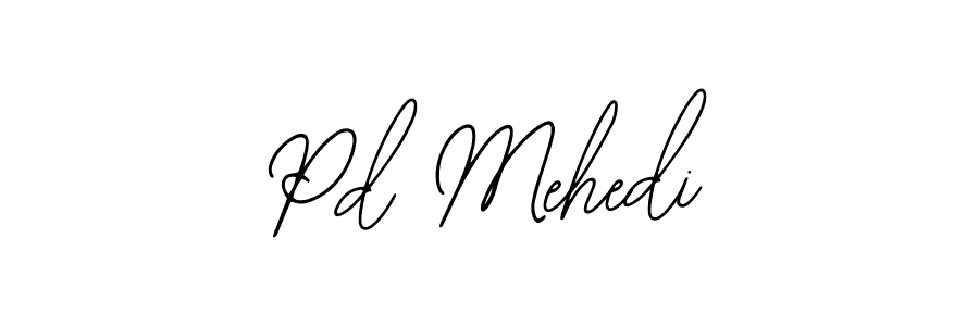 How to make Pd Mehedi name signature. Use Bearetta-2O07w style for creating short signs online. This is the latest handwritten sign. Pd Mehedi signature style 12 images and pictures png