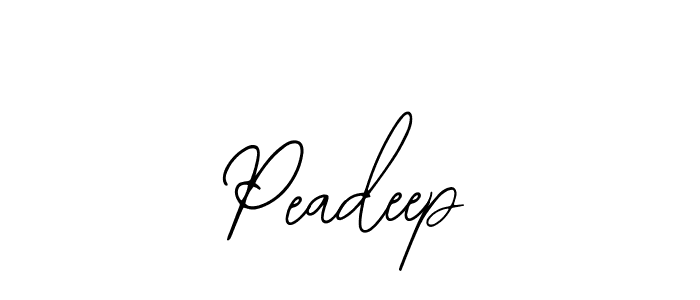 How to make Peadeep name signature. Use Bearetta-2O07w style for creating short signs online. This is the latest handwritten sign. Peadeep signature style 12 images and pictures png