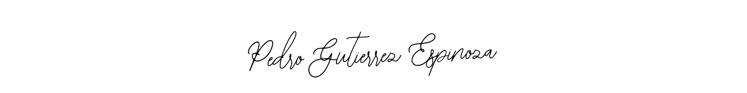 How to make Pedro Gutierrez Espinoza name signature. Use Bearetta-2O07w style for creating short signs online. This is the latest handwritten sign. Pedro Gutierrez Espinoza signature style 12 images and pictures png