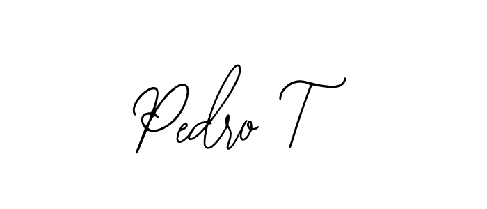 The best way (Bearetta-2O07w) to make a short signature is to pick only two or three words in your name. The name Pedro T include a total of six letters. For converting this name. Pedro T signature style 12 images and pictures png