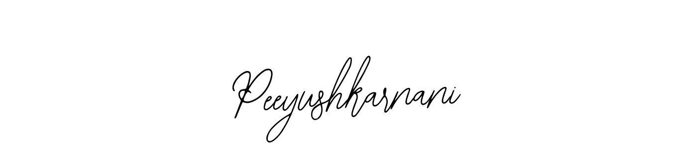 How to make Peeyushkarnani name signature. Use Bearetta-2O07w style for creating short signs online. This is the latest handwritten sign. Peeyushkarnani signature style 12 images and pictures png