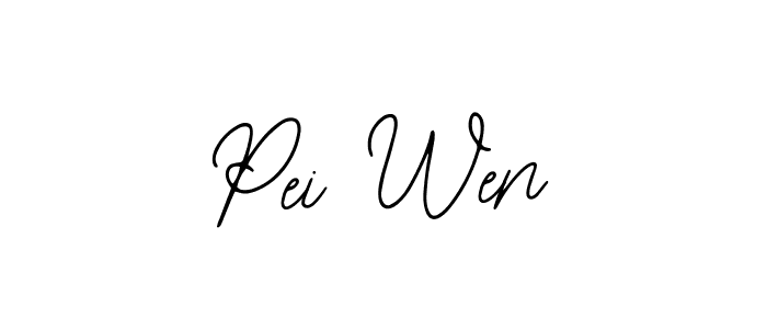 How to make Pei Wen name signature. Use Bearetta-2O07w style for creating short signs online. This is the latest handwritten sign. Pei Wen signature style 12 images and pictures png