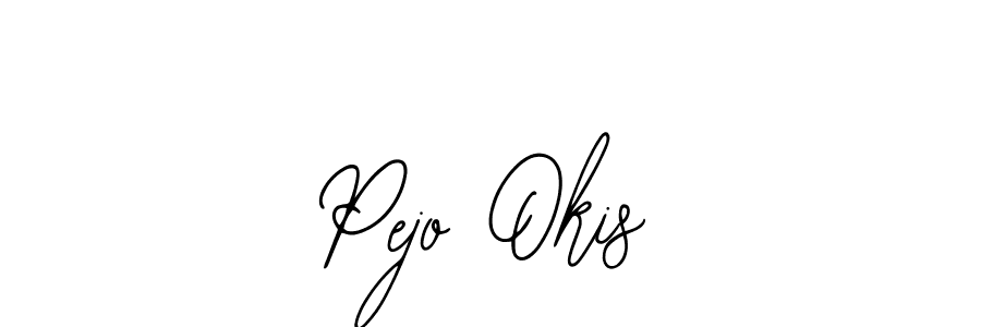 The best way (Bearetta-2O07w) to make a short signature is to pick only two or three words in your name. The name Pejo Okis include a total of six letters. For converting this name. Pejo Okis signature style 12 images and pictures png