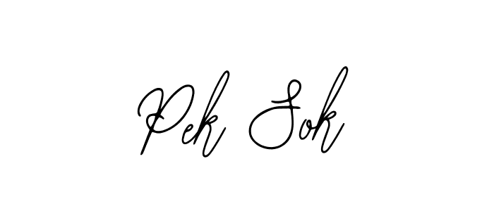 Use a signature maker to create a handwritten signature online. With this signature software, you can design (Bearetta-2O07w) your own signature for name Pek Sok. Pek Sok signature style 12 images and pictures png