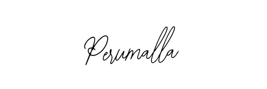 Use a signature maker to create a handwritten signature online. With this signature software, you can design (Bearetta-2O07w) your own signature for name Perumalla. Perumalla signature style 12 images and pictures png