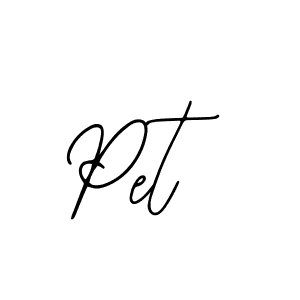 Design your own signature with our free online signature maker. With this signature software, you can create a handwritten (Bearetta-2O07w) signature for name Pet. Pet signature style 12 images and pictures png