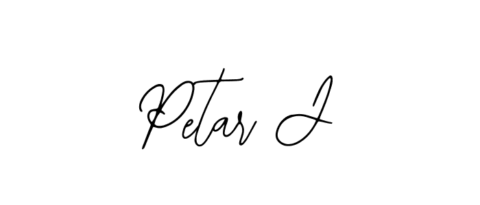 Design your own signature with our free online signature maker. With this signature software, you can create a handwritten (Bearetta-2O07w) signature for name Petar J. Petar J signature style 12 images and pictures png