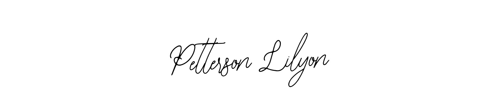 How to make Petterson Lilyon name signature. Use Bearetta-2O07w style for creating short signs online. This is the latest handwritten sign. Petterson Lilyon signature style 12 images and pictures png