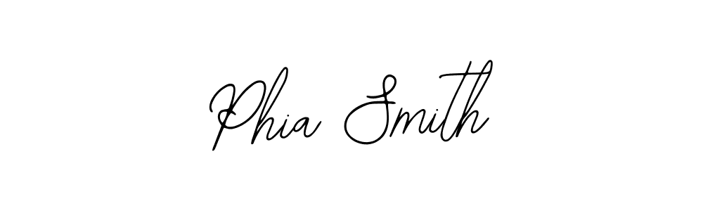 You should practise on your own different ways (Bearetta-2O07w) to write your name (Phia Smith) in signature. don't let someone else do it for you. Phia Smith signature style 12 images and pictures png