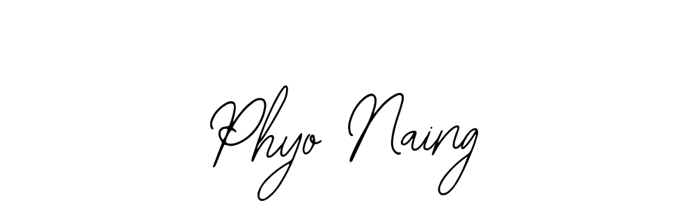 How to make Phyo Naing name signature. Use Bearetta-2O07w style for creating short signs online. This is the latest handwritten sign. Phyo Naing signature style 12 images and pictures png