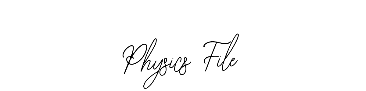 Design your own signature with our free online signature maker. With this signature software, you can create a handwritten (Bearetta-2O07w) signature for name Physics File. Physics File signature style 12 images and pictures png