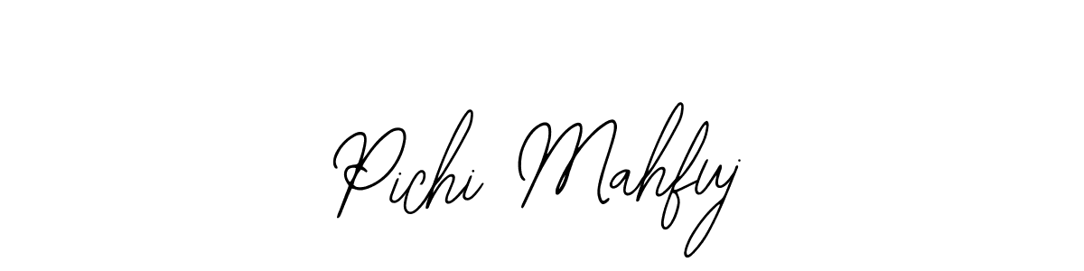 if you are searching for the best signature style for your name Pichi Mahfuj. so please give up your signature search. here we have designed multiple signature styles  using Bearetta-2O07w. Pichi Mahfuj signature style 12 images and pictures png