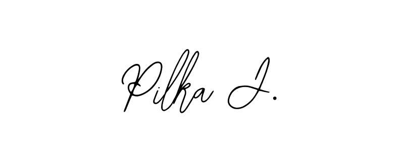 The best way (Bearetta-2O07w) to make a short signature is to pick only two or three words in your name. The name Pilka J. include a total of six letters. For converting this name. Pilka J. signature style 12 images and pictures png