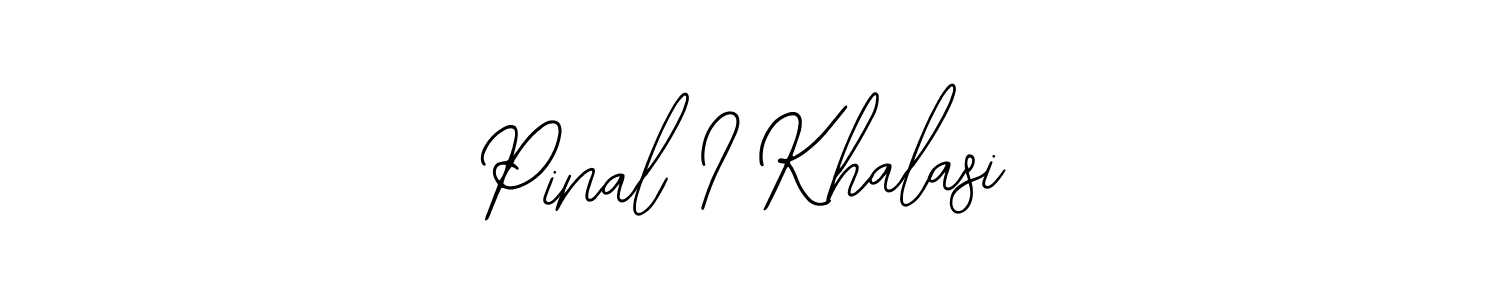 The best way (Bearetta-2O07w) to make a short signature is to pick only two or three words in your name. The name Pinal I Khalasi include a total of six letters. For converting this name. Pinal I Khalasi signature style 12 images and pictures png