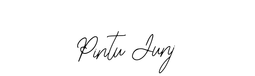 The best way (Bearetta-2O07w) to make a short signature is to pick only two or three words in your name. The name Pintu Junj include a total of six letters. For converting this name. Pintu Junj signature style 12 images and pictures png