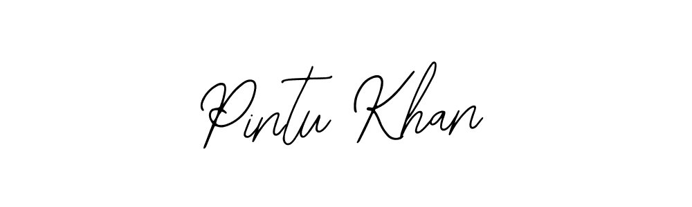 How to make Pintu Khan name signature. Use Bearetta-2O07w style for creating short signs online. This is the latest handwritten sign. Pintu Khan signature style 12 images and pictures png