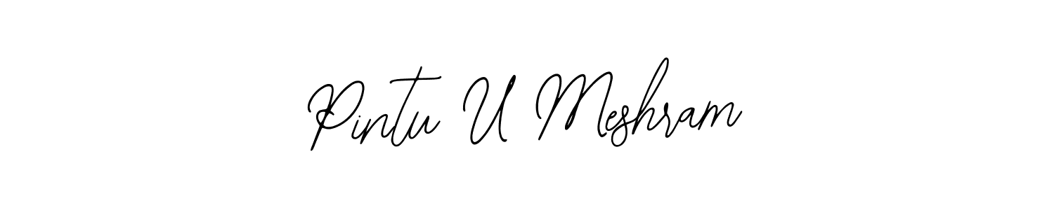The best way (Bearetta-2O07w) to make a short signature is to pick only two or three words in your name. The name Pintu U Meshram include a total of six letters. For converting this name. Pintu U Meshram signature style 12 images and pictures png