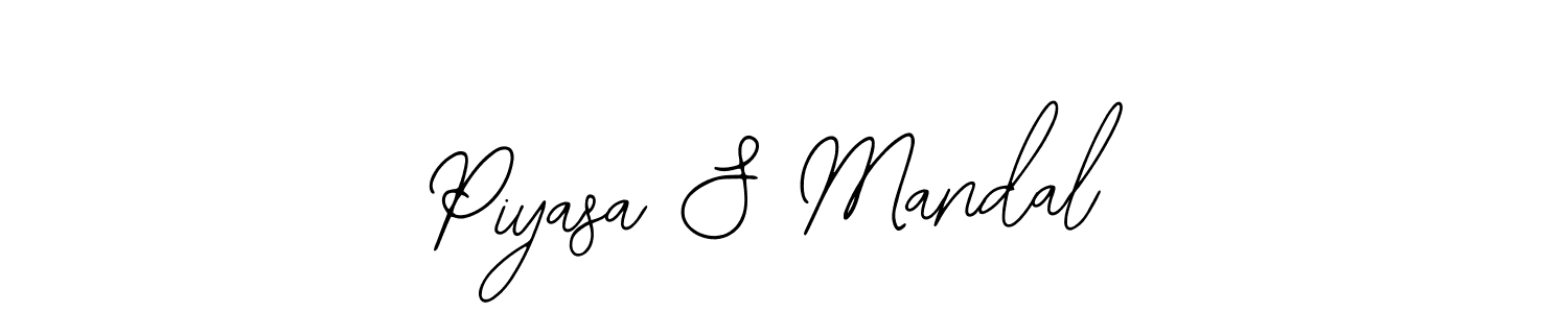 How to make Piyasa S Mandal name signature. Use Bearetta-2O07w style for creating short signs online. This is the latest handwritten sign. Piyasa S Mandal signature style 12 images and pictures png