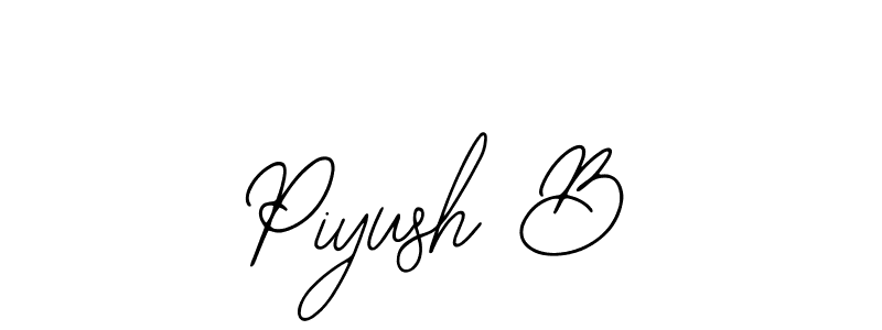 Use a signature maker to create a handwritten signature online. With this signature software, you can design (Bearetta-2O07w) your own signature for name Piyush B. Piyush B signature style 12 images and pictures png